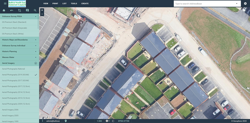 screenshot of XMAP - aerial imagery