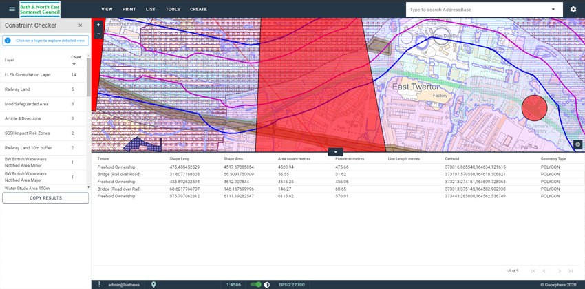 screenshot of XMAP - constraints checker