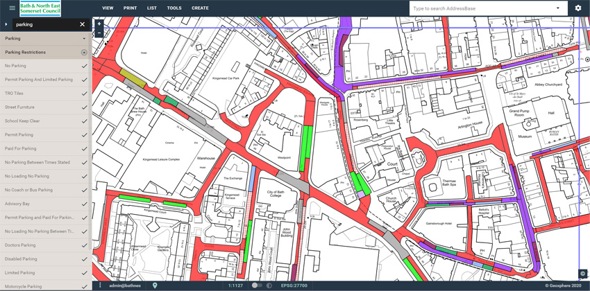 screenshot of XMAP - parking
