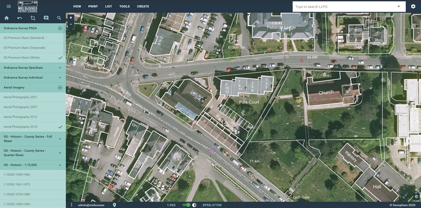 XMAP screenshot - aerial photography