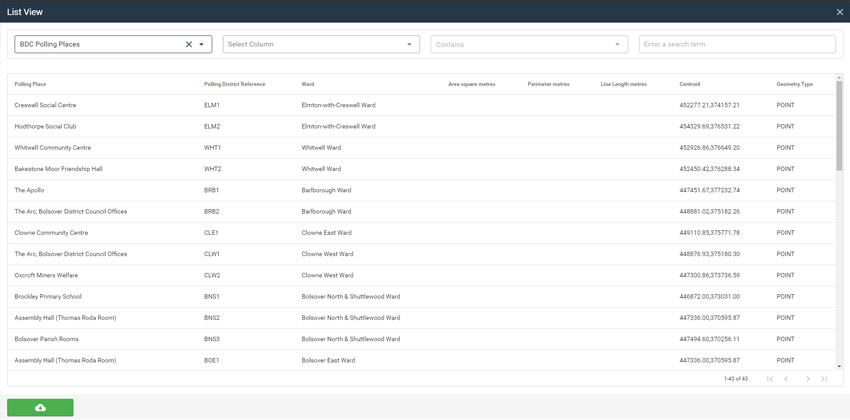 XMAP screenshot - table