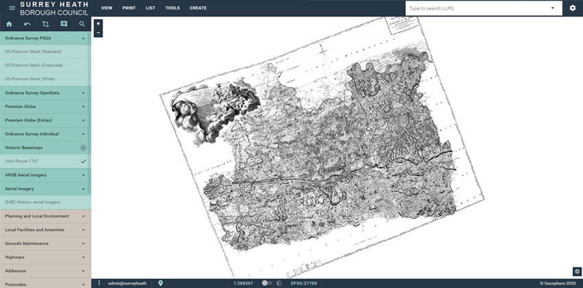 XMAP screenshot - historic